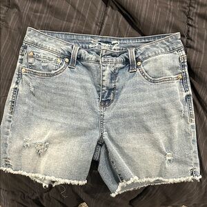 Seven7 Light Blue Distressed Denim Shorts
